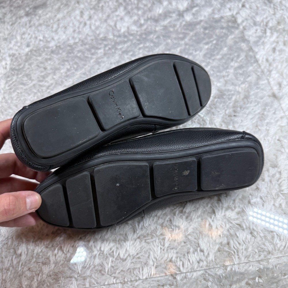 Calvin Klein Black Loafers Women's 7 Leonie Slip On Dress Shoes Casual Preppy - Picture 7 of 10